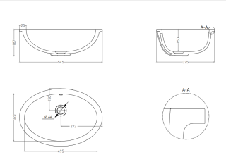 Встраиваемая раковина Salini Marea 12 S-Stone 1101209MRF 55см RAL полностью